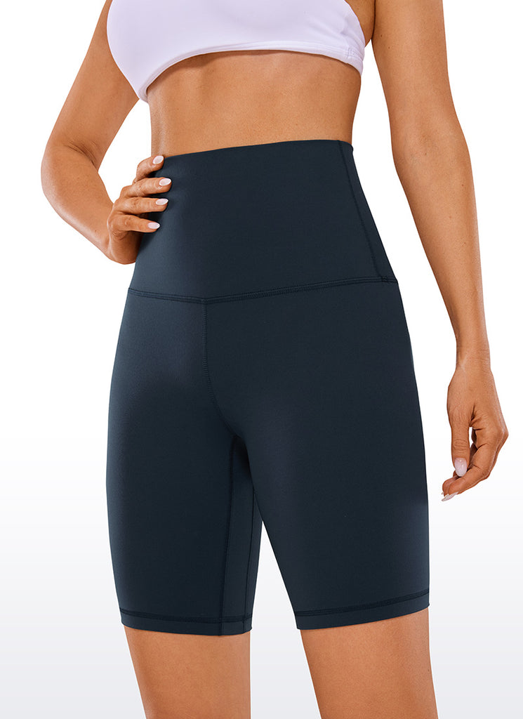 CRZ YOGA Women's Yoga Super High Waist Butterluxe Shorts 8'' Twilight Blue