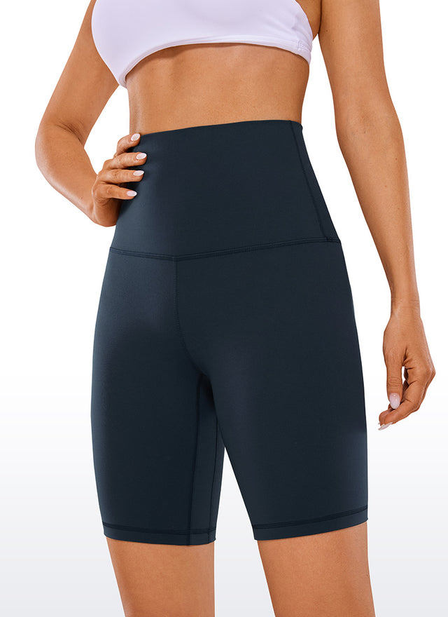 CRZ YOGA Women's Yoga Super High Waist Butterluxe Shorts 8'' Twilight Blue