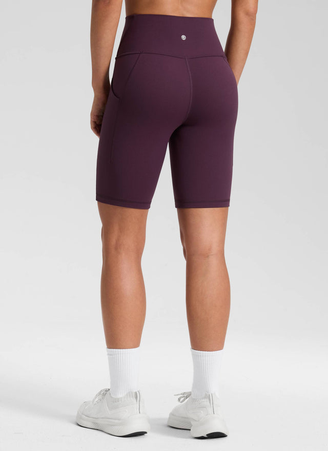 CRZ YOGA Women's Yoga High Rise Biker Butterluxe Pockets Shorts 8'' Deep Purple @model_info:Isidora
