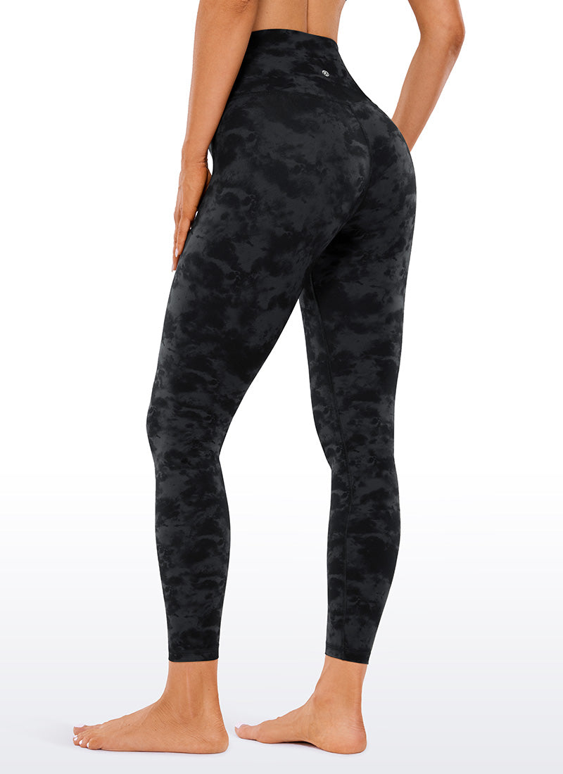 CRZ YOGA Women's High Rise Butterluxe Yoga Leggings 25'' V Cross Waist Tie Dye Smoke Ink