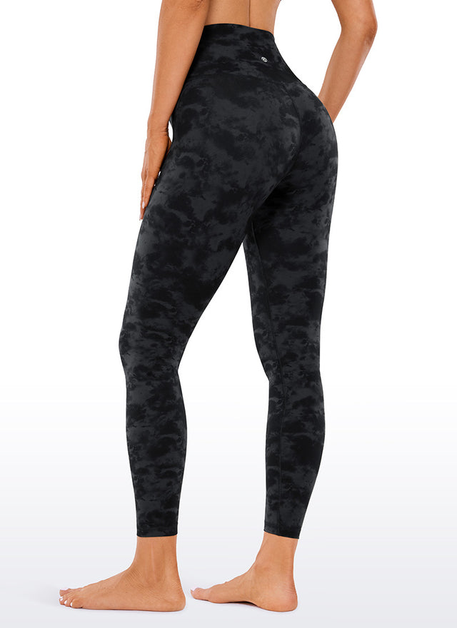 CRZ YOGA Women's High Rise Butterluxe Yoga Leggings 25'' V Cross Waist Tie Dye Smoke Ink