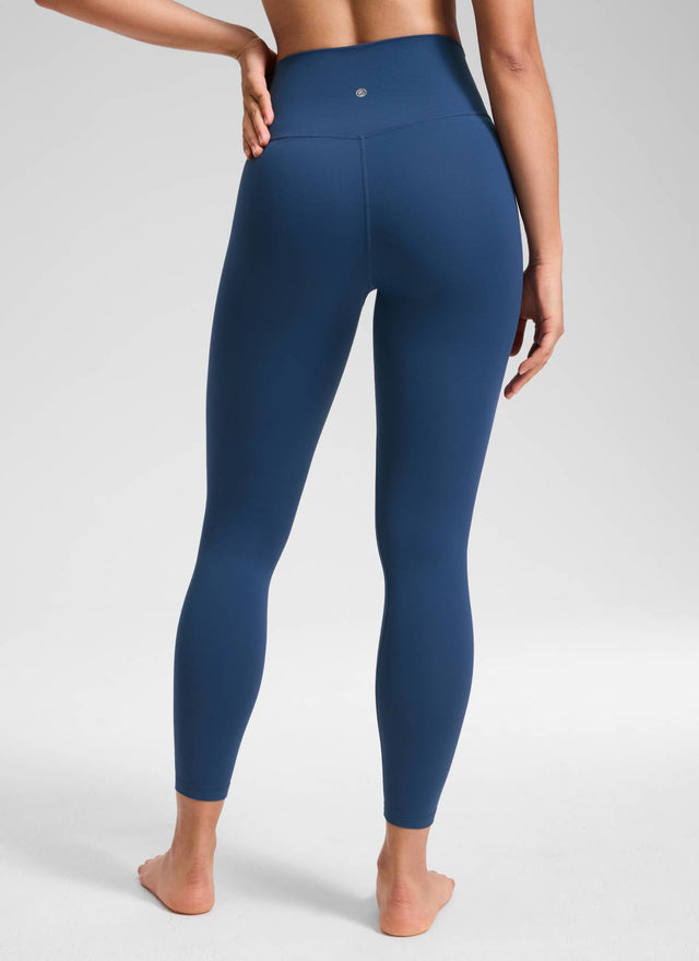 CRZ YOGA Women's High Rise Butterluxe Yoga Leggings 25'' V Cross Waist French Navy @model_info:Fiona