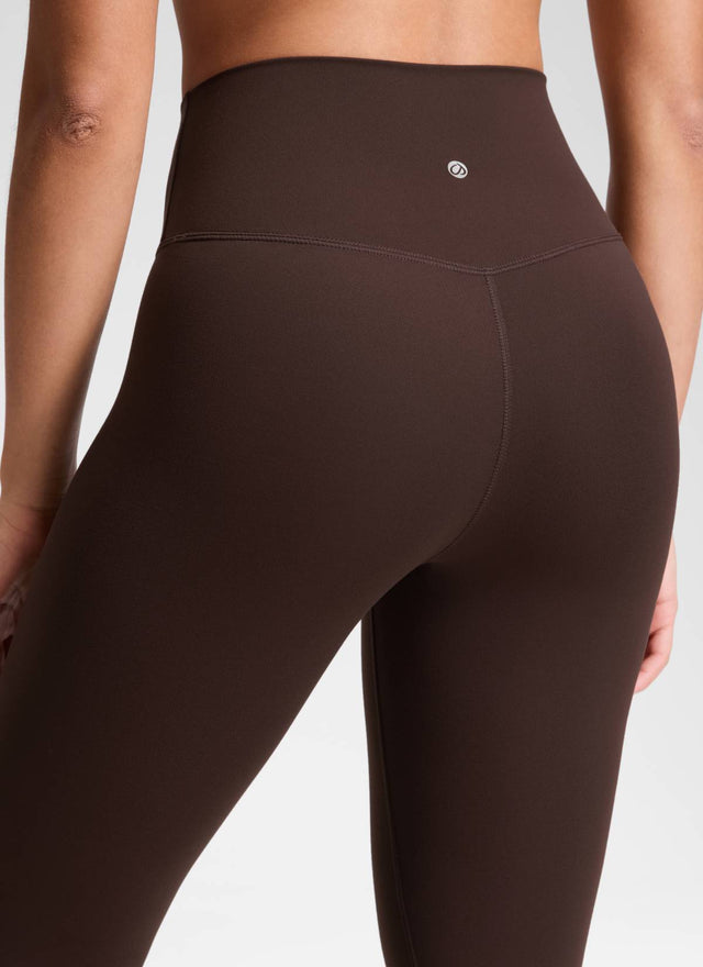 CRZ YOGA Women's High Rise Butterluxe Yoga Leggings 25'' V Cross Waist Hot Fudge Brown