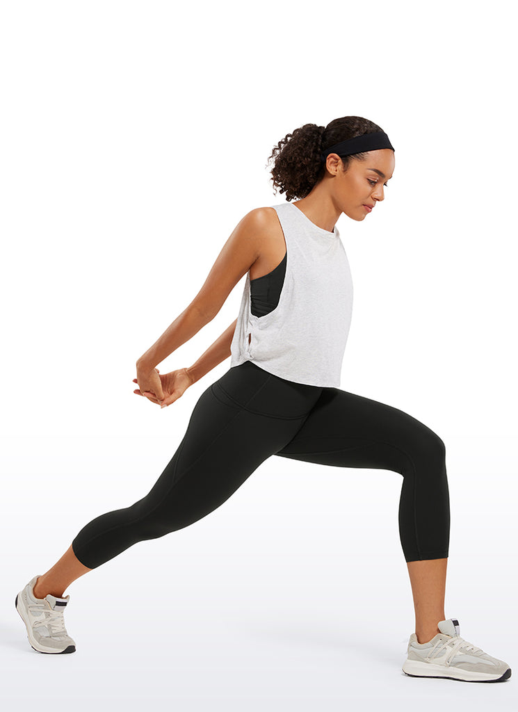 CRZ YOGA Women's Yoga High Rise Butterluxe Capri with Pockets 21'' Cascadia Green