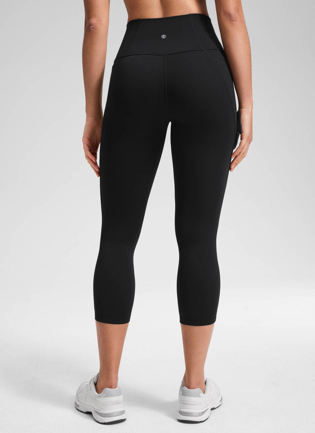 CRZ YOGA Women's Yoga High Rise Butterluxe Capri with Pockets 21'' Black @model_info:Fiona