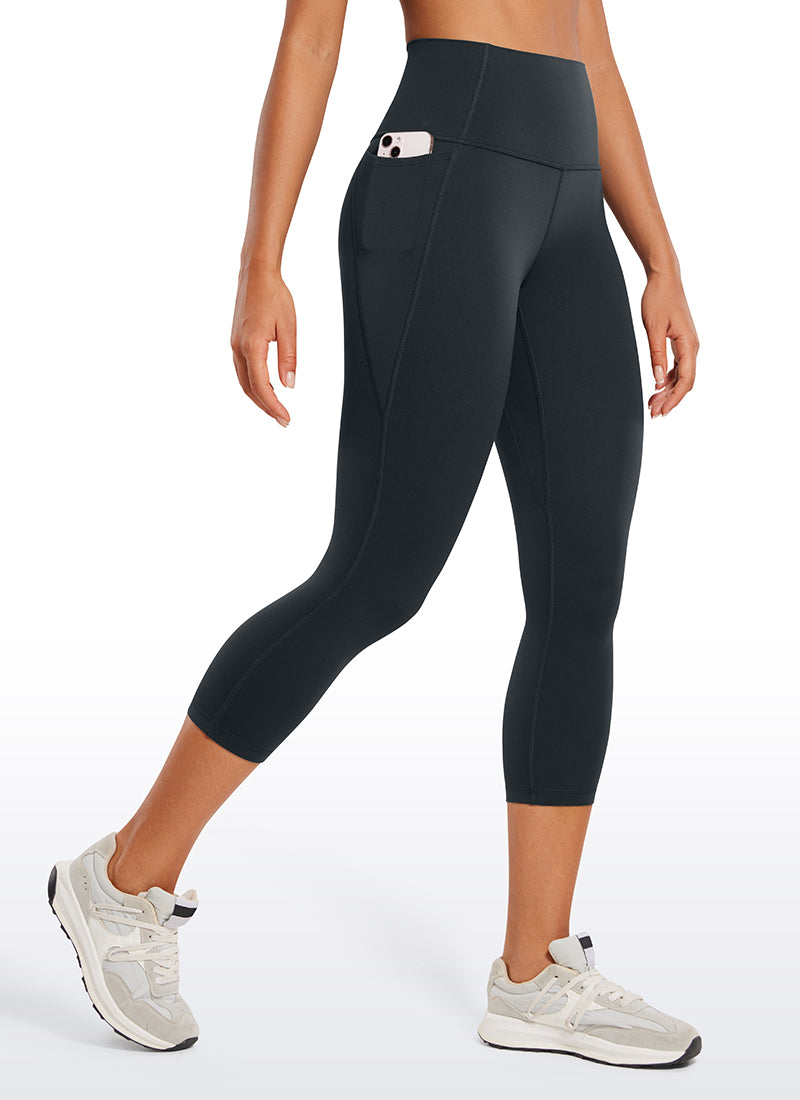 CRZ YOGA Women's Yoga High Rise Butterluxe Capri with Pockets 21'' Melanite