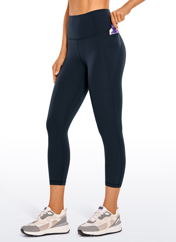 CRZ YOGA Women's Yoga High Rise Butterluxe Capri with Pockets 21'' Twilight Blue