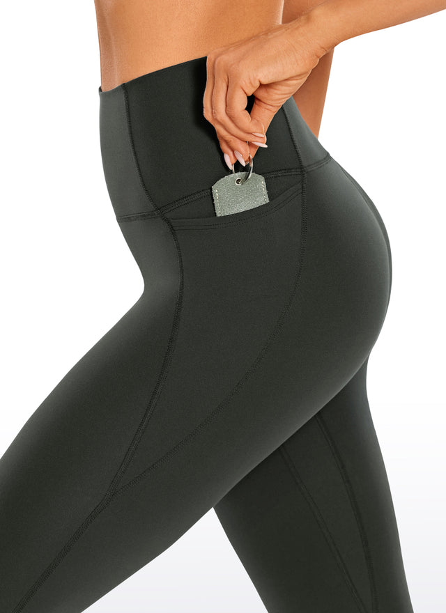 CRZ YOGA Women's Yoga High Rise Butterluxe Capri with Pockets 21'' Grey Olive @model_info:NEW3