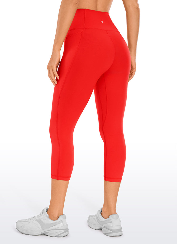 CRZ YOGA Women's Yoga High Rise Butterluxe Capri with Pockets 21'' Grey Olive