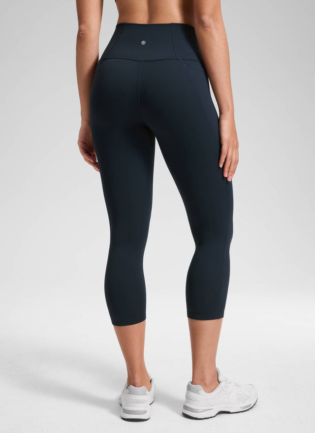 CRZ YOGA Women's Yoga High Rise Butterluxe Capri with Pockets 21'' True Navy @model_info:Fiona
