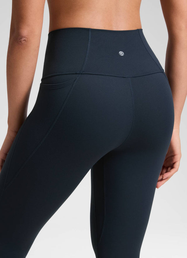CRZ YOGA Women's Yoga High Rise Butterluxe Capri with Pockets 21'' True Navy @model_info:Fiona