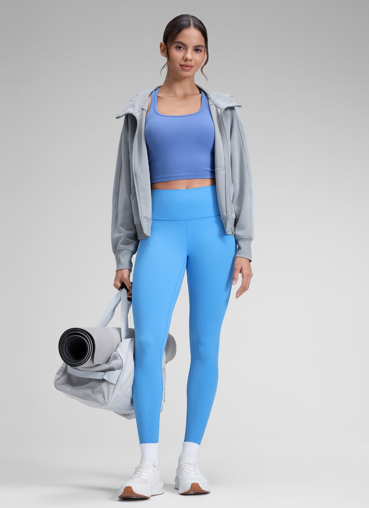 CRZ YOGA Women's Yoga Train High Rise Brushed Nakedfeel Leggings 25'' Hazy Blue