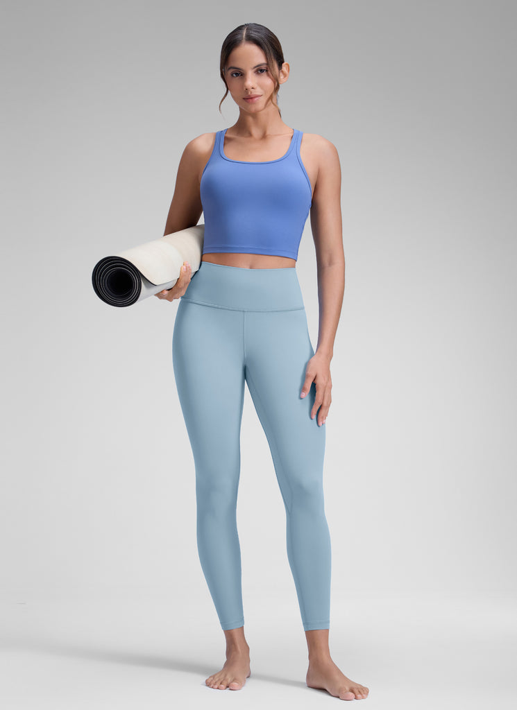 CRZ YOGA Women's Yoga Train High Rise Brushed Nakedfeel Leggings 25'' The Breeze Blue