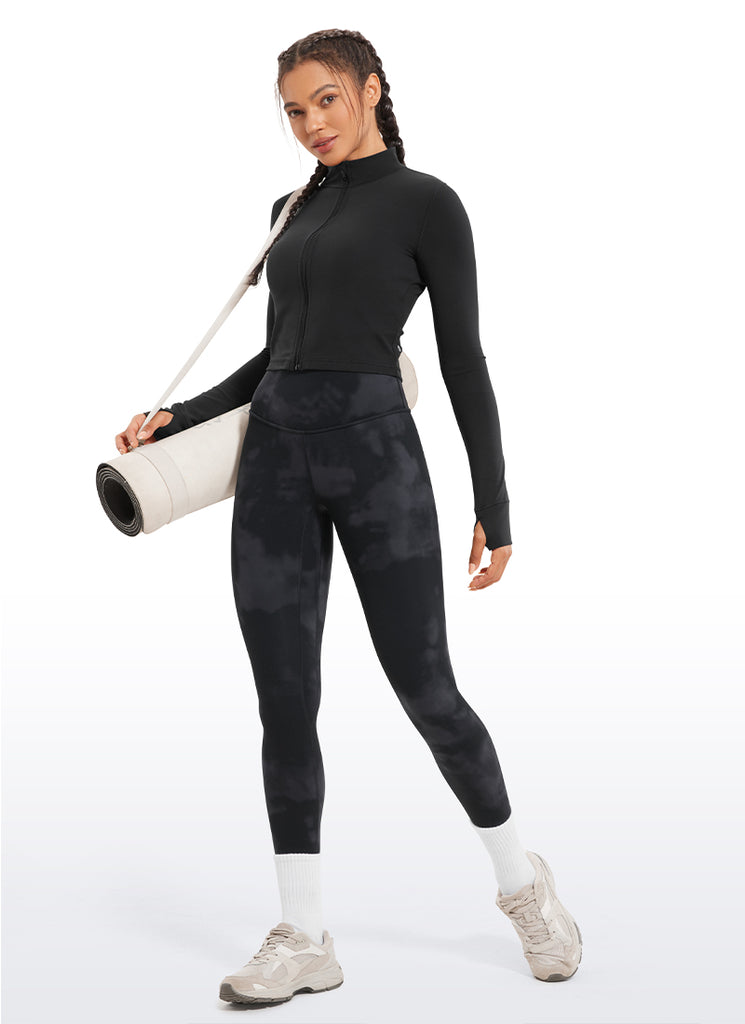 CRZ YOGA Women's Yoga Train High Rise Brushed Nakedfeel Leggings 25'' Intersellar Black