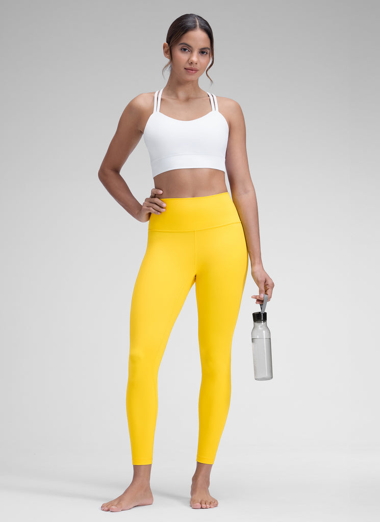 CRZ YOGA Women's Yoga Train High Rise Brushed Nakedfeel Leggings 25'' High Visibility Yellow