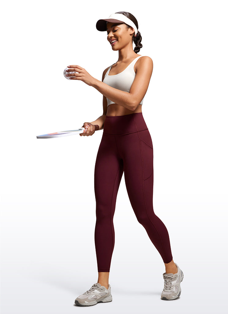 CRZ YOGA Women's Train High Rise Brushed Nakedfeel Pocket Legging 25'' Dark grey camouflage