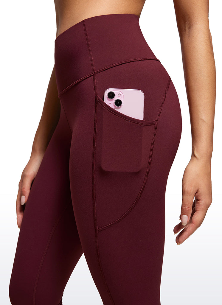 CRZ YOGA Women's Train High Rise Brushed Nakedfeel Pocket Legging 25'' Dark grey camouflage