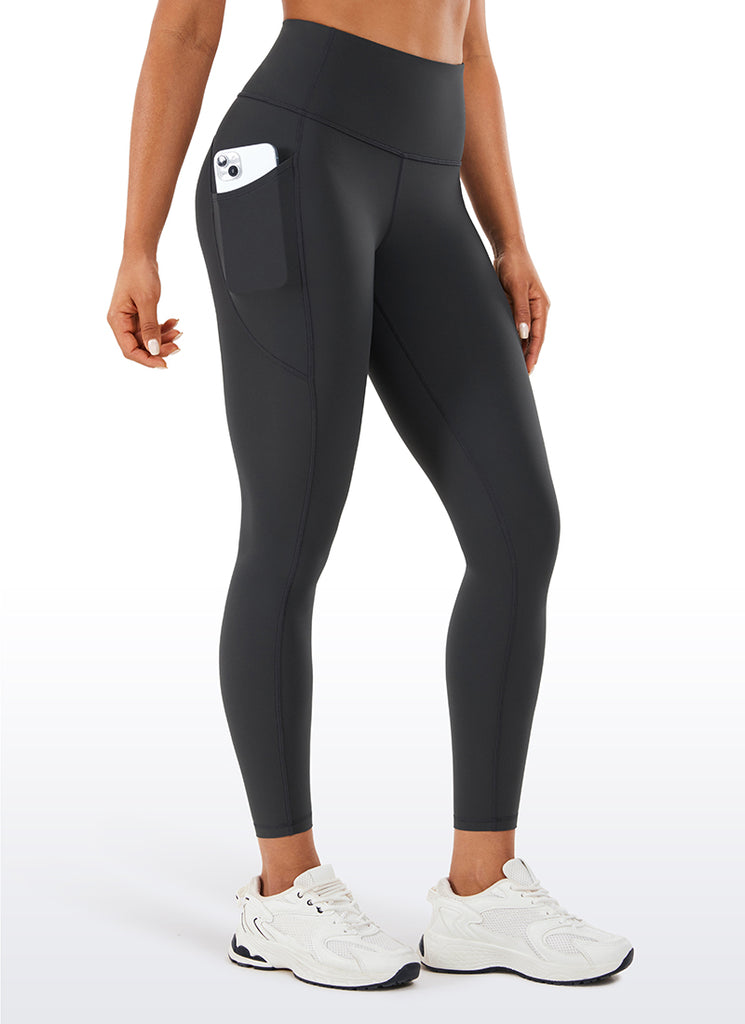 CRZ YOGA Women's Train High Rise Brushed Nakedfeel Pocket Legging 25'' Mysterious Grey