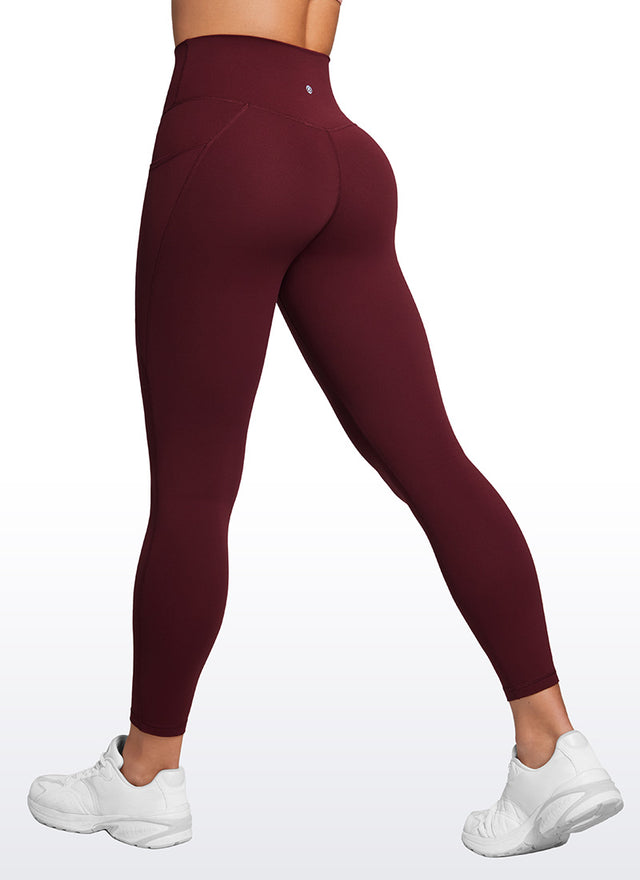 CRZ YOGA Butterluxe Womens Crossover Waist Leggings with Pockets 25