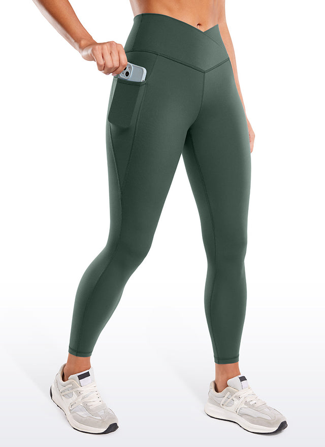 CRZ YOGA Butterluxe Womens Crossover Waist Leggings with Pockets 25