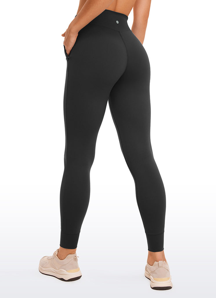 CRZ YOGA Womens Butterluxe High Waisted Joggers 27" with Pockets Black