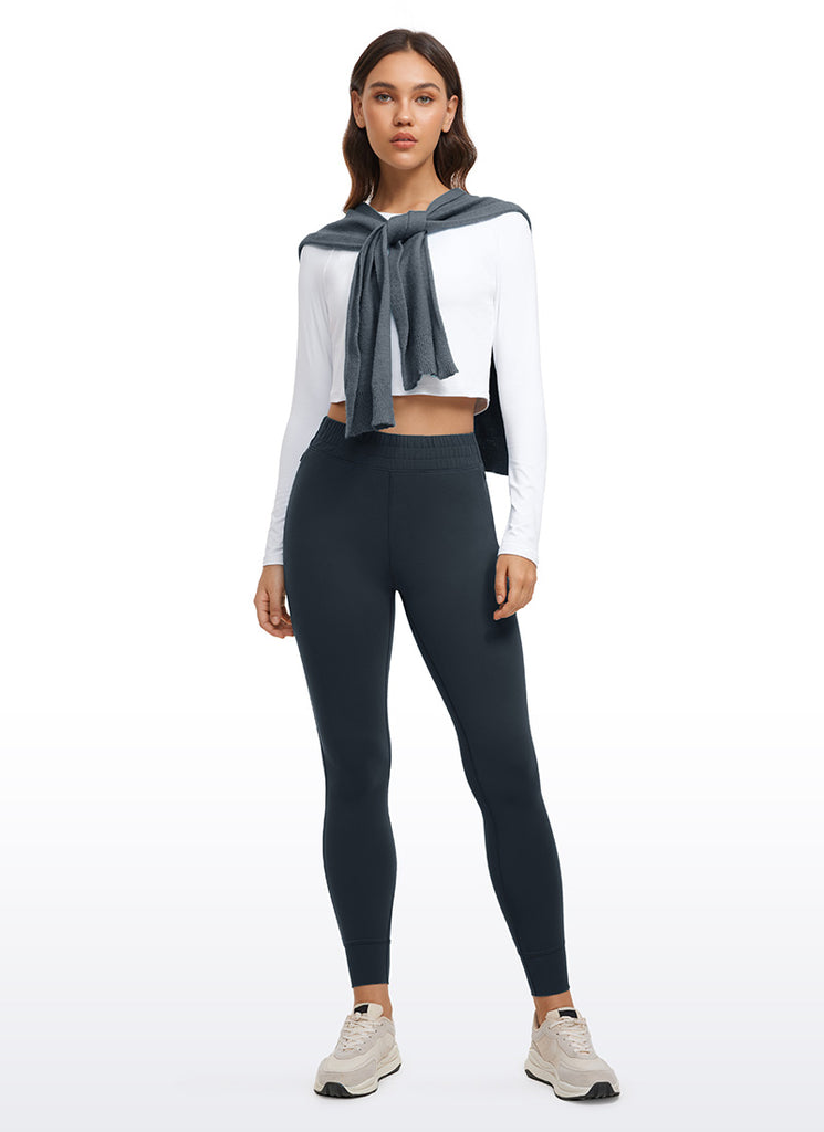 CRZ YOGA Womens Butterluxe High Waisted Joggers 27" with Pockets Black