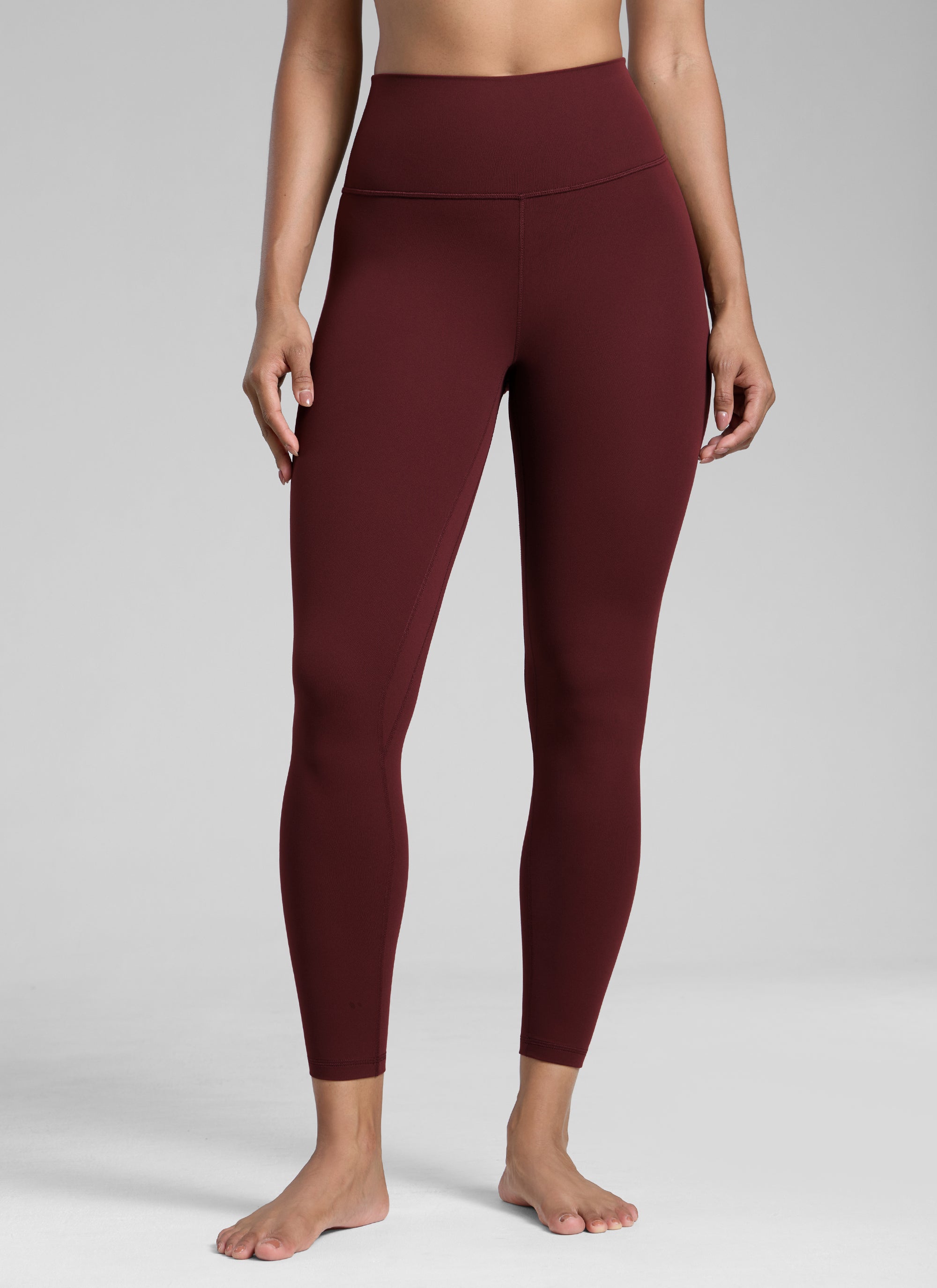 CRZ YOGA Women's Workout High Rise Butterlift Yoga Leggings 25'' Red Merlot