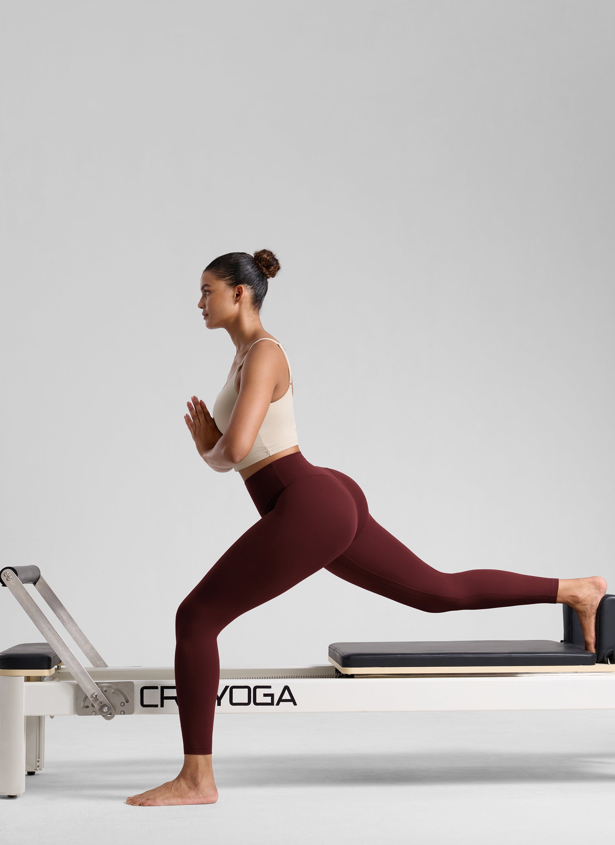 CRZ YOGA Women's Workout High Rise Butterlift Yoga Leggings 25'' Red Merlot