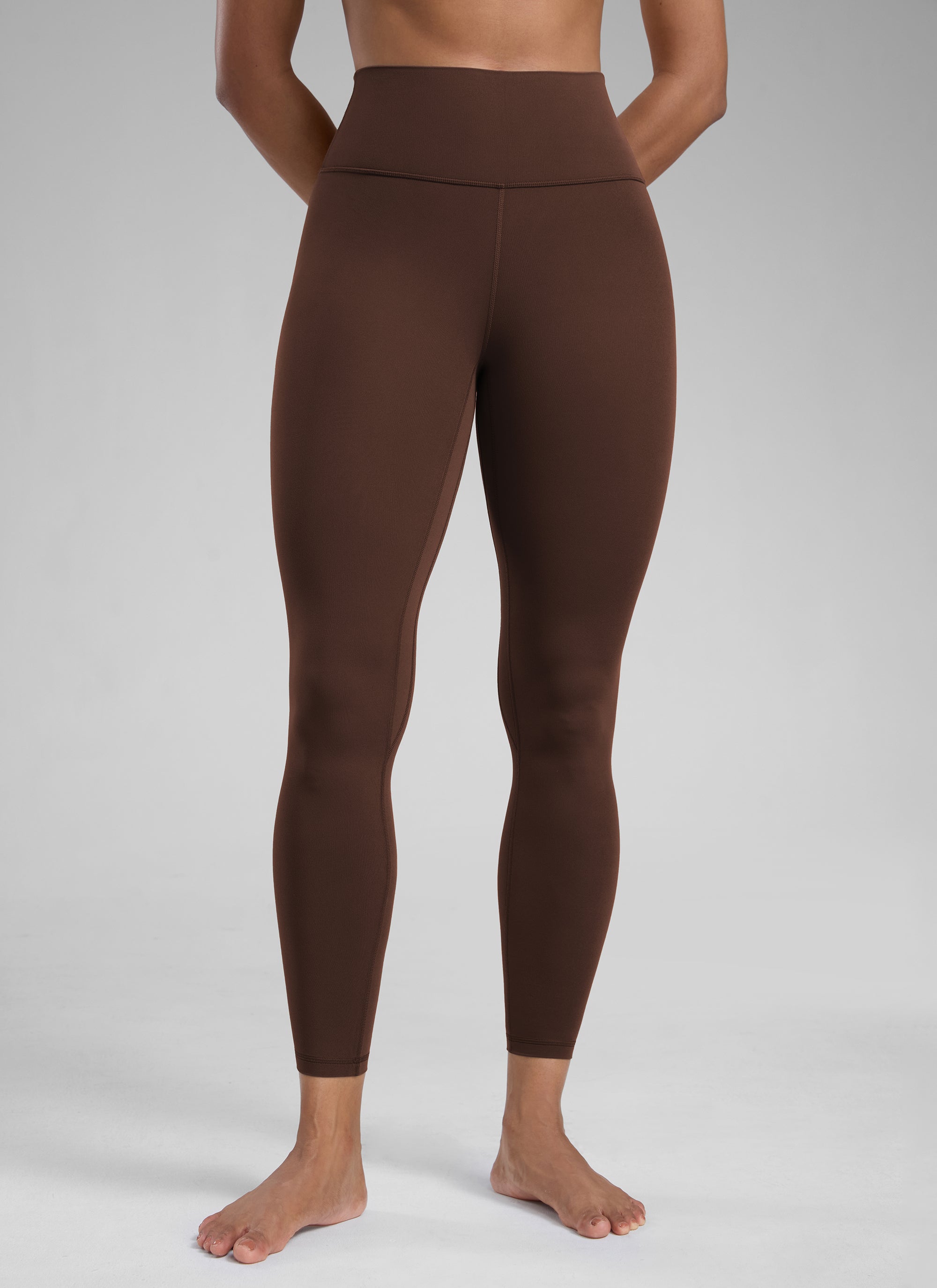CRZ YOGA Women's Workout High Rise Butterlift Yoga Leggings 25'' Lava Brown @model_info:Barbara