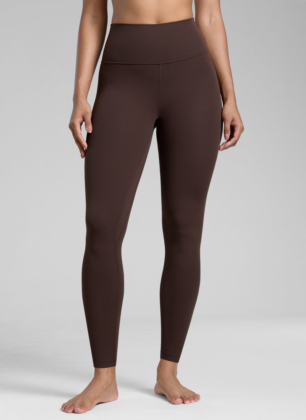 CRZ YOGA Women's Workout High Rise Butterlift Yoga Leggings 28'' Hot Fudge Brown @model_info:Barbara