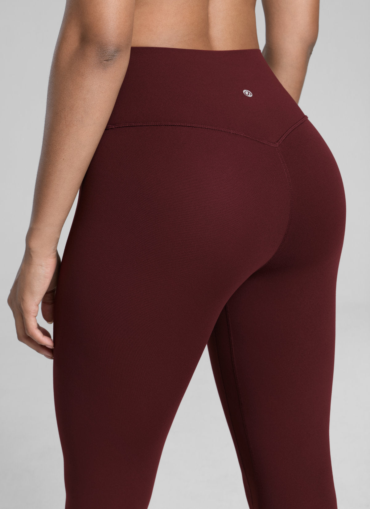 CRZ YOGA Women's Workout High Rise Butterlift Yoga Leggings 28'' Red Merlot @model_info:Barbara