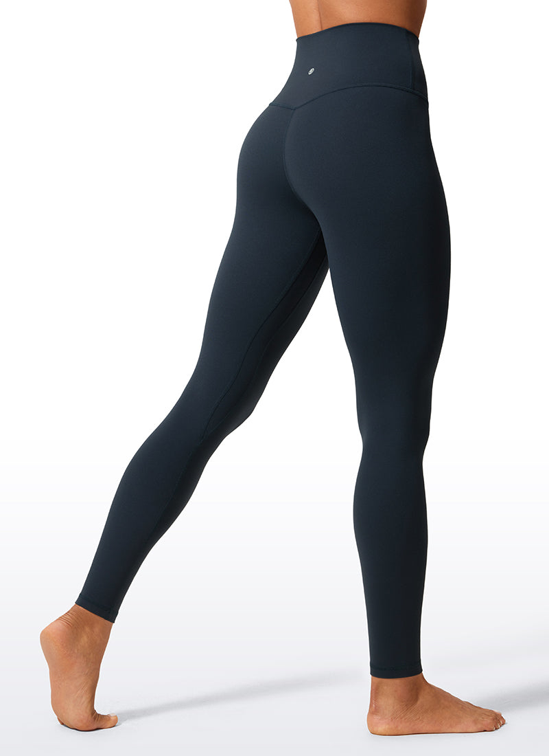 CRZ YOGA Women's Workout High Rise Butterlift Yoga Leggings 28'' True Navy @model_info:Amanda