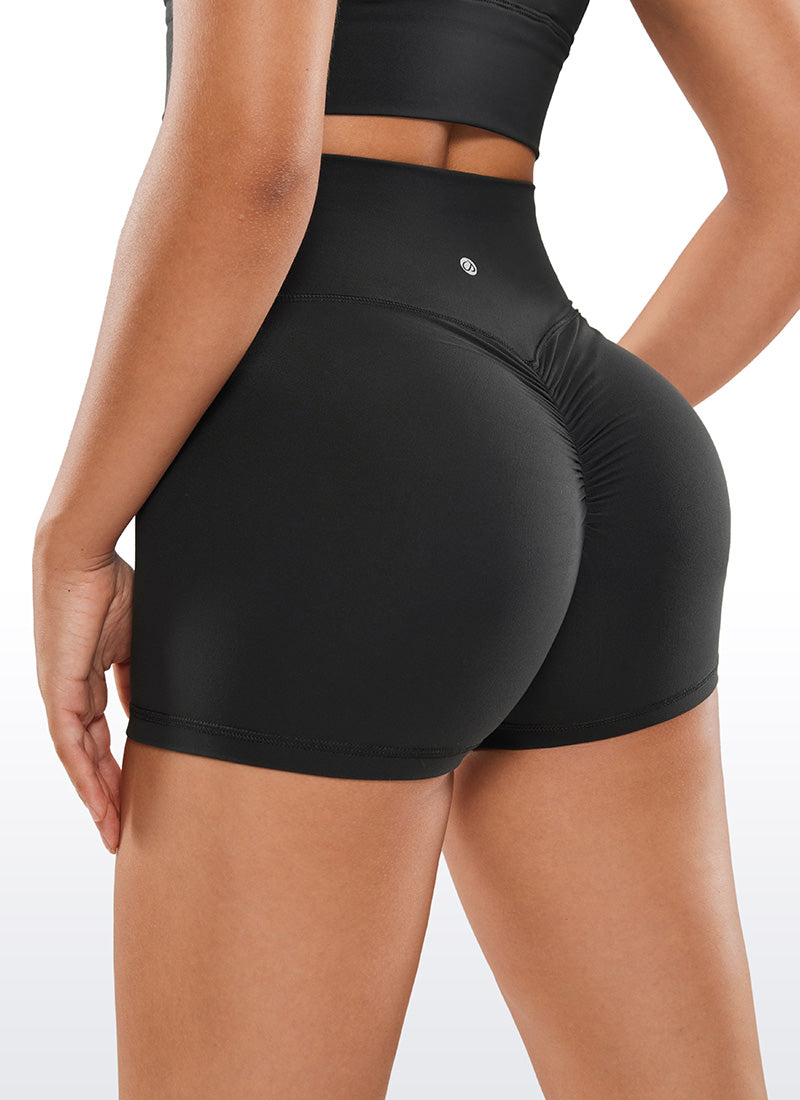 CRZ YOGA Womens Butterluxe Crossover No Front Seam Biker Shorts 3