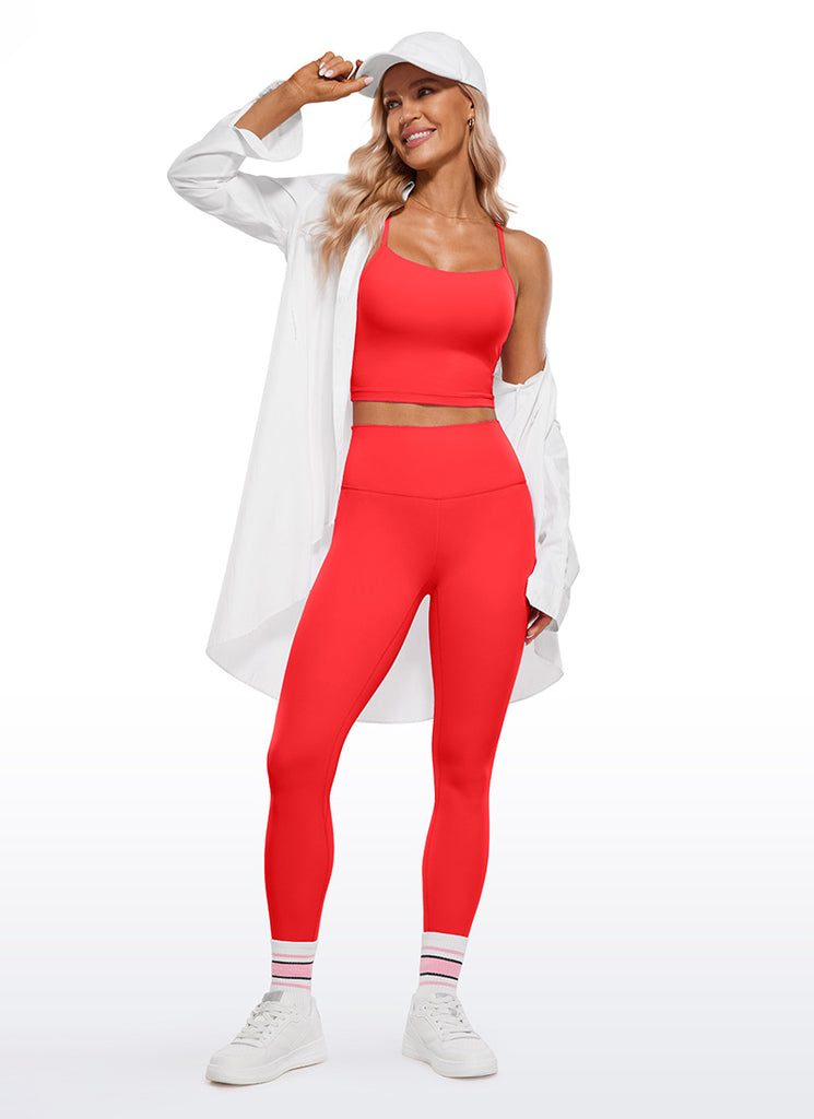 CRZ YOGA Women Butterluxe High Waisted Double seamed Yoga Leggings 25" Brown Purple