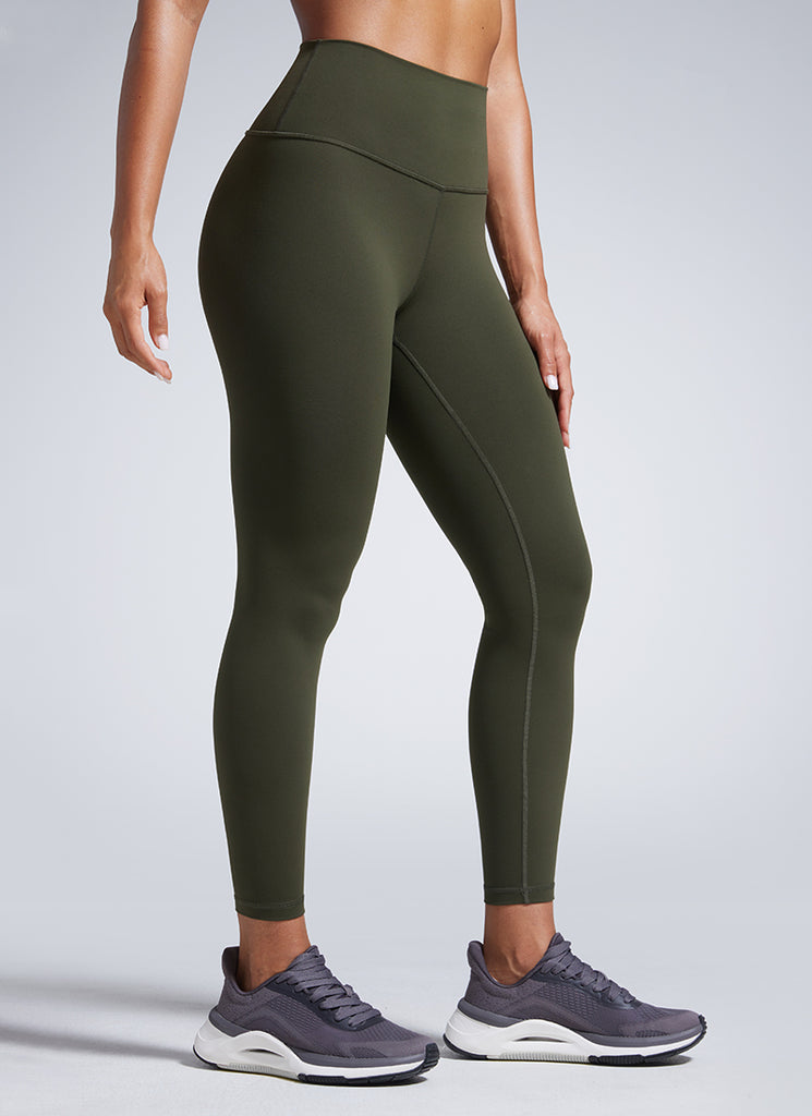 CRZ YOGA Women's Workout High Rise Butterbreeze Training Leggings 25'' Olive Green