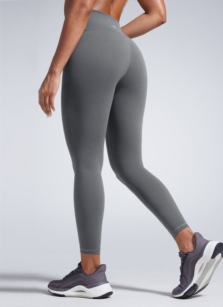 CRZ YOGA Women's Workout High Rise Butterbreeze Training Leggings 25'' Lava Smoke Grey