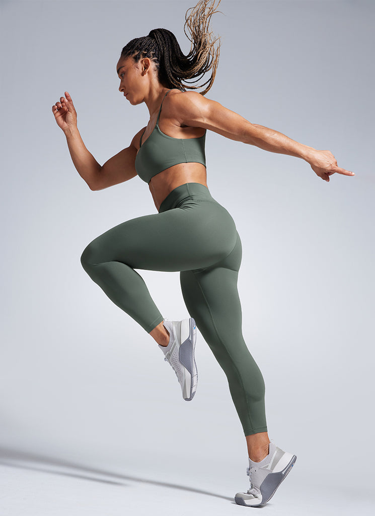 CRZ YOGA Women's Workout High Rise Butterbreeze Training Leggings 25'' Grey Sage