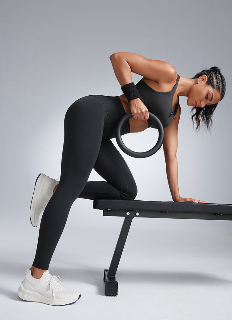 CRZ YOGA Women's Workout High Rise Butterbreeze Training Leggings 28'' Sparkle Blue