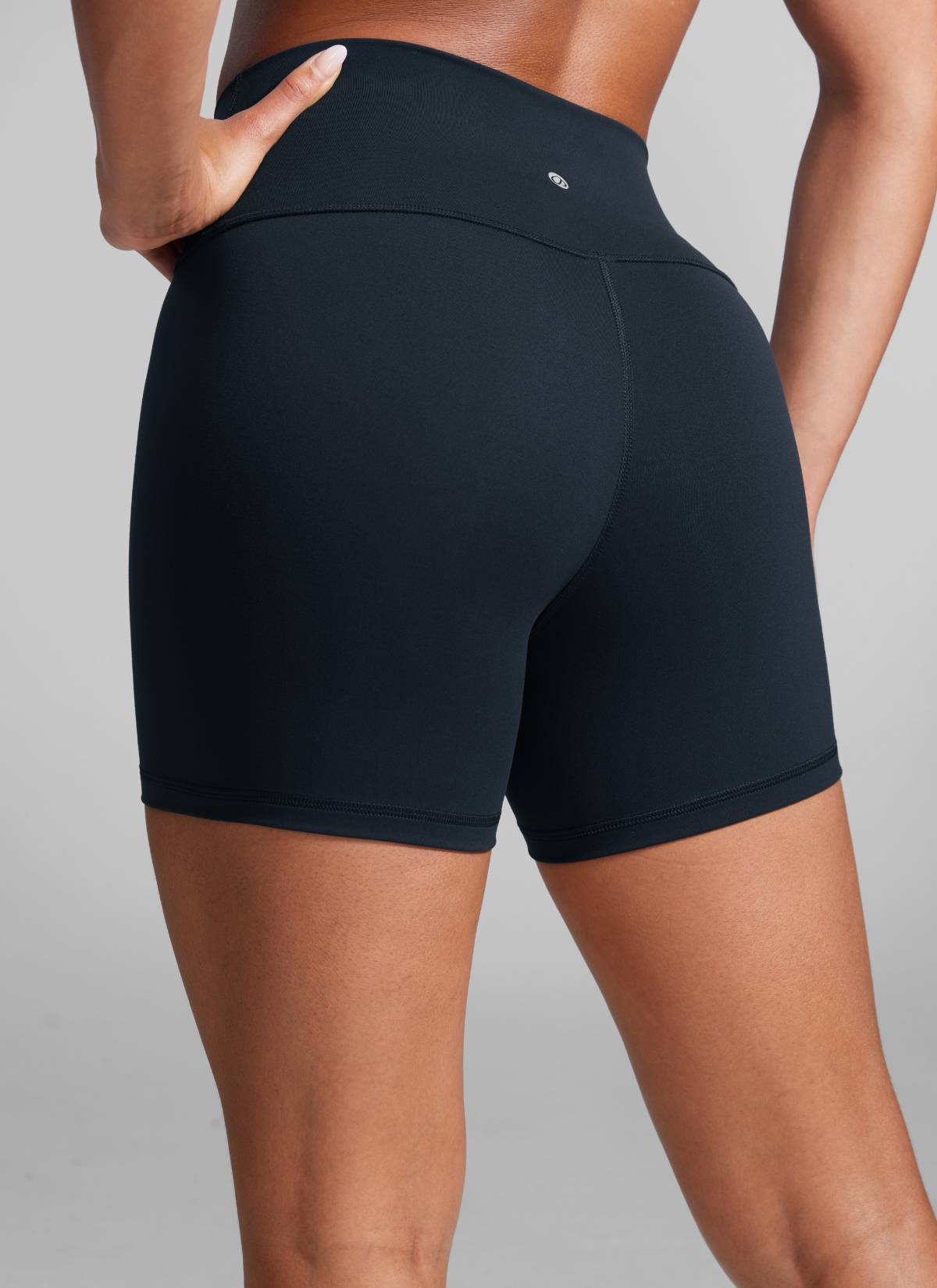 CRZ YOGA Women's Workout High Rise Biker Shorts Butterbreeze Shorts 4'' True Navy