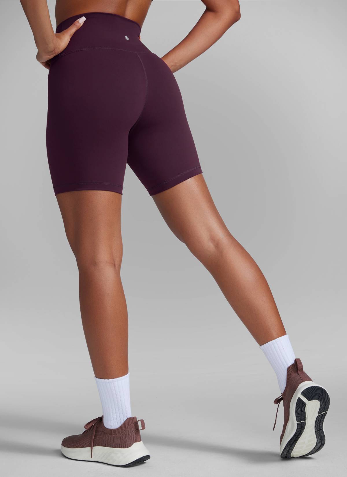 CRZ YOGA Women's Workout High Rise Biker Shorts Butterbreeze Shorts 6'' Deep Purple