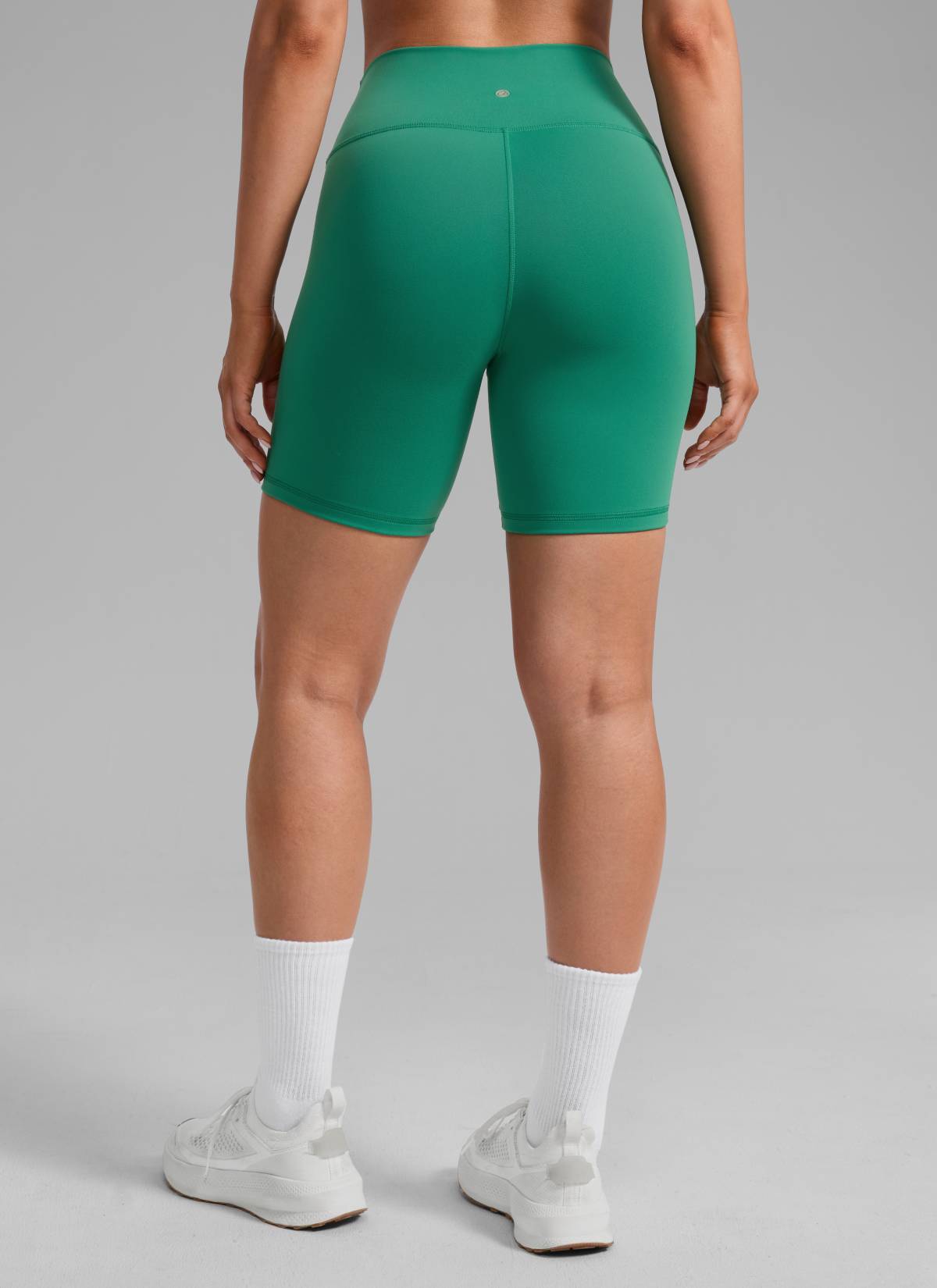 CRZ YOGA Women's Workout High Rise Biker Shorts Butterbreeze Shorts 6'' Cascadia Green