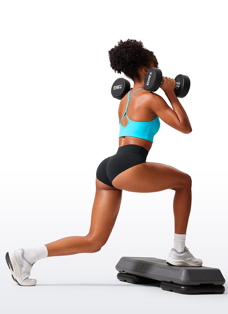 CRZ YOGA Womens Butterlift Scrunch Butt Lifting Workout Booty Shorts Black