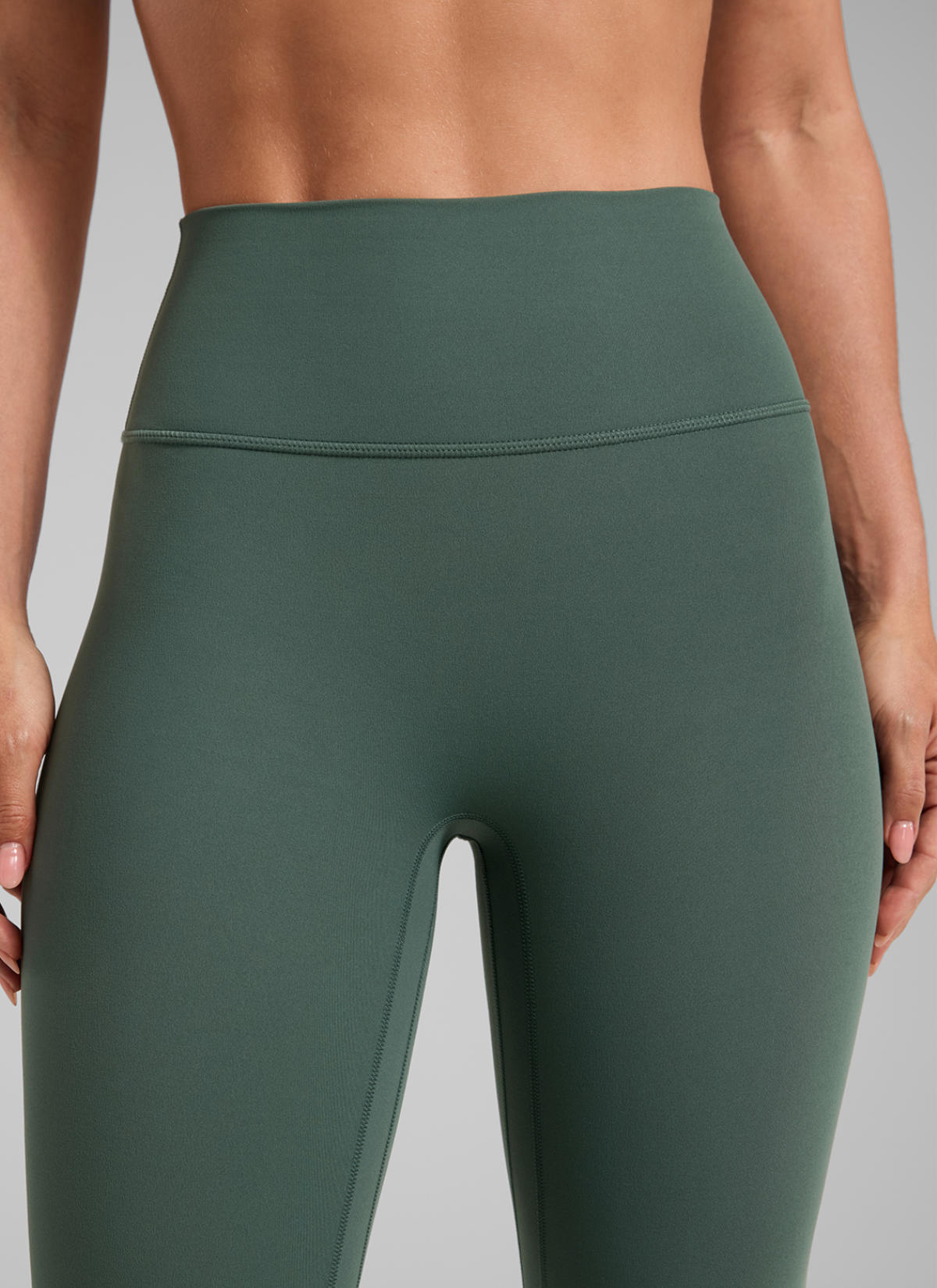 CRZ YOGA Women Butterlift High Rise Scrunch Butt Legging No Front Seam Dark Forest Green @model_info:Aline
