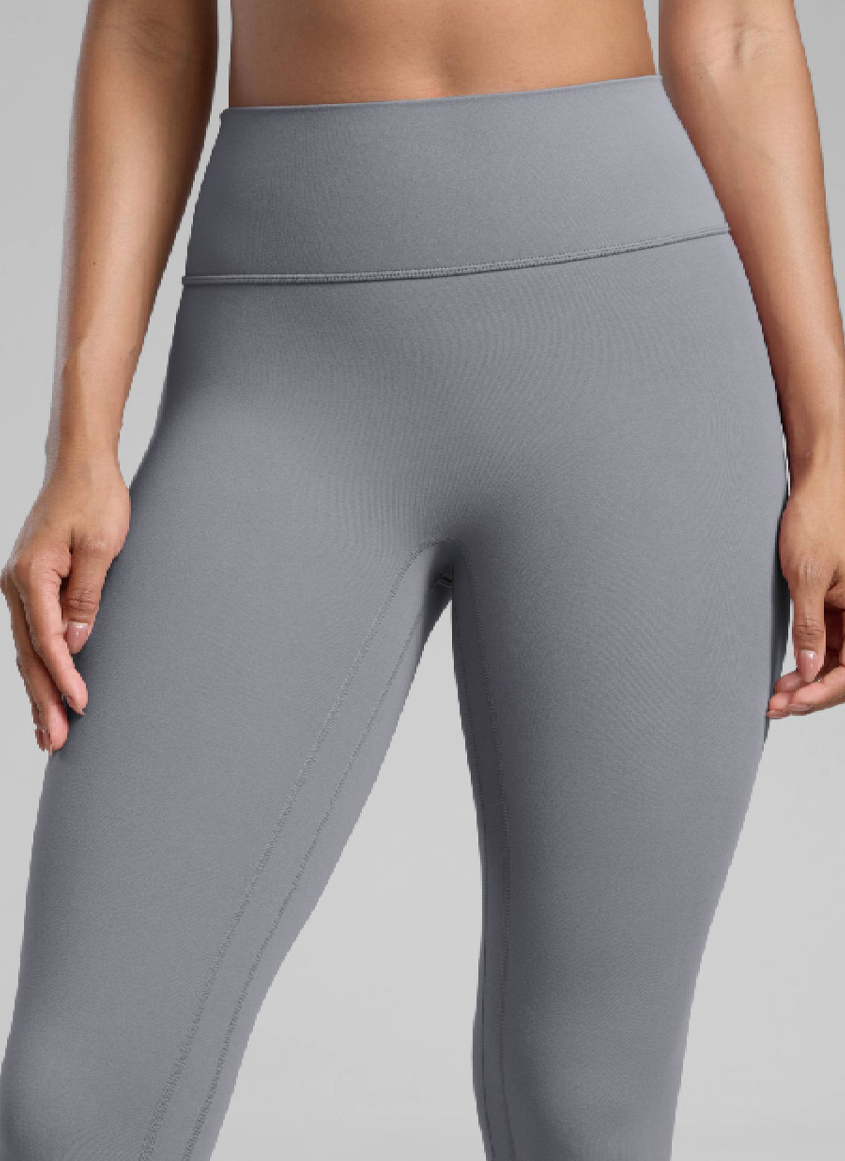 CRZ YOGA Women Butterlift High Rise Scrunch Butt Legging No Front Seam Solar Grey @model_info:Barbara