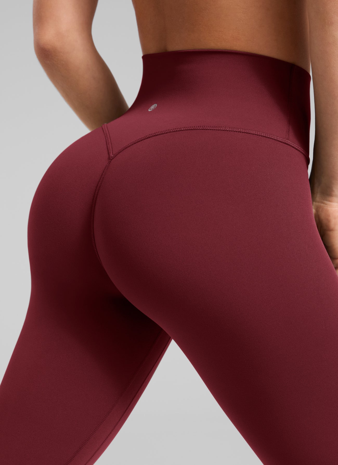 CRZ YOGA Women Butterlift High Rise Scrunch Butt Legging No Front Seam Burgundy Bay