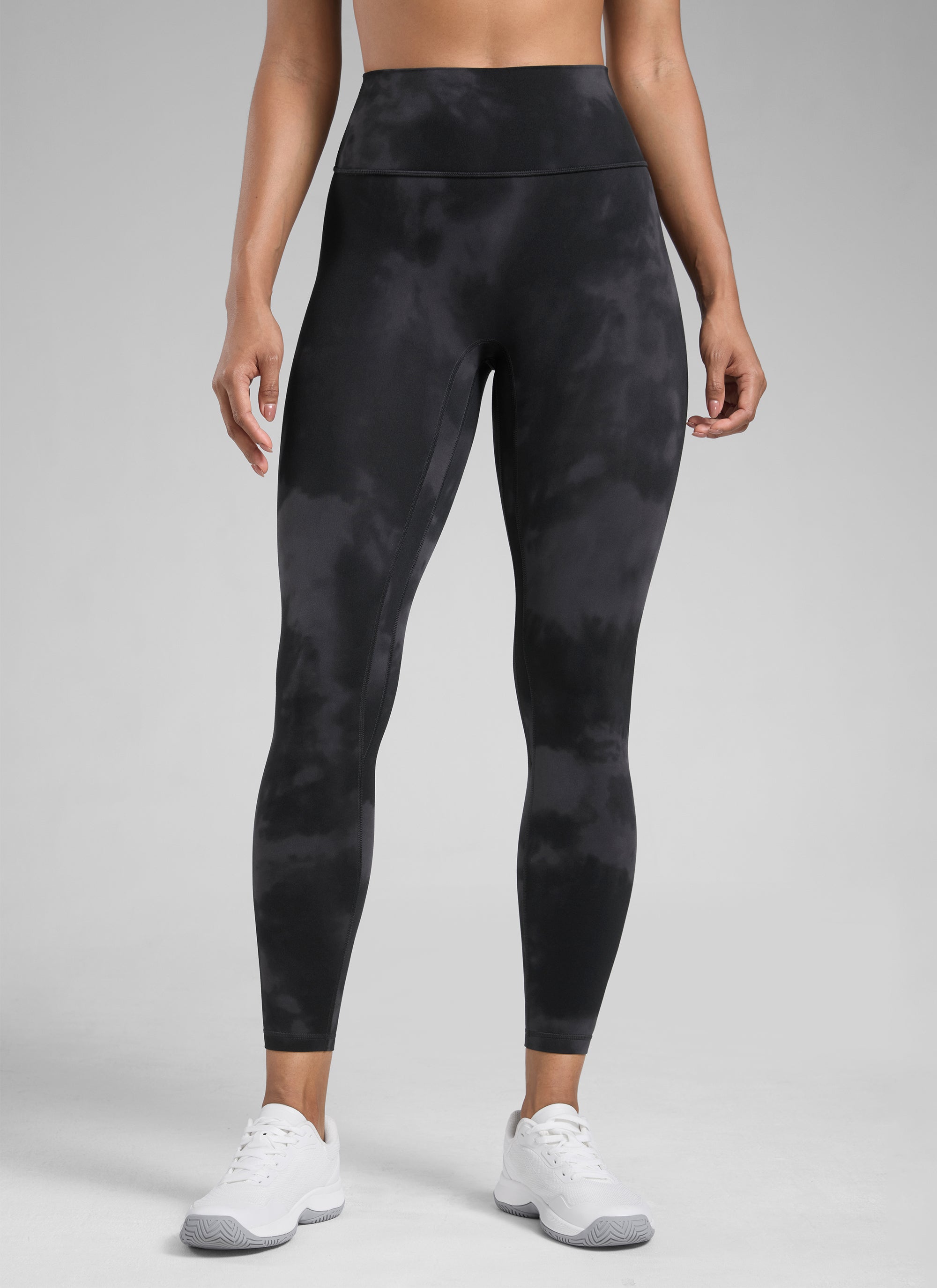 CRZ YOGA Women Butterlift High Rise Scrunch Butt Legging No Front Seam Black Tie Dye Flowers