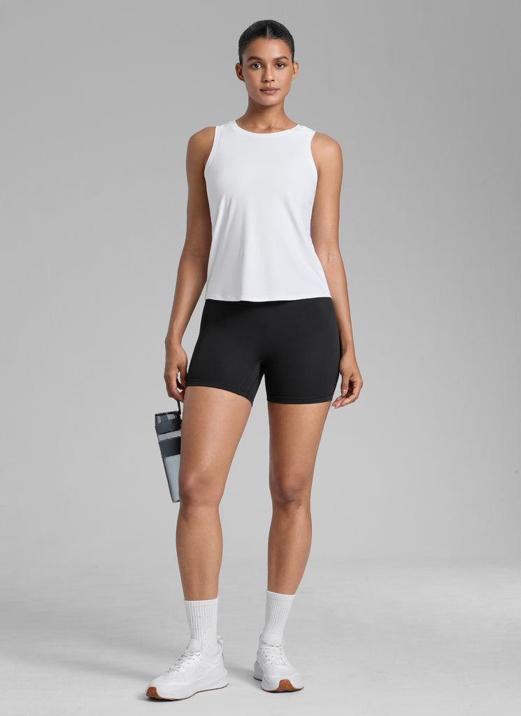 CRZ YOGA Womens Butterlift Scrunch Butt Atheletic Workout Biker Shorts Black