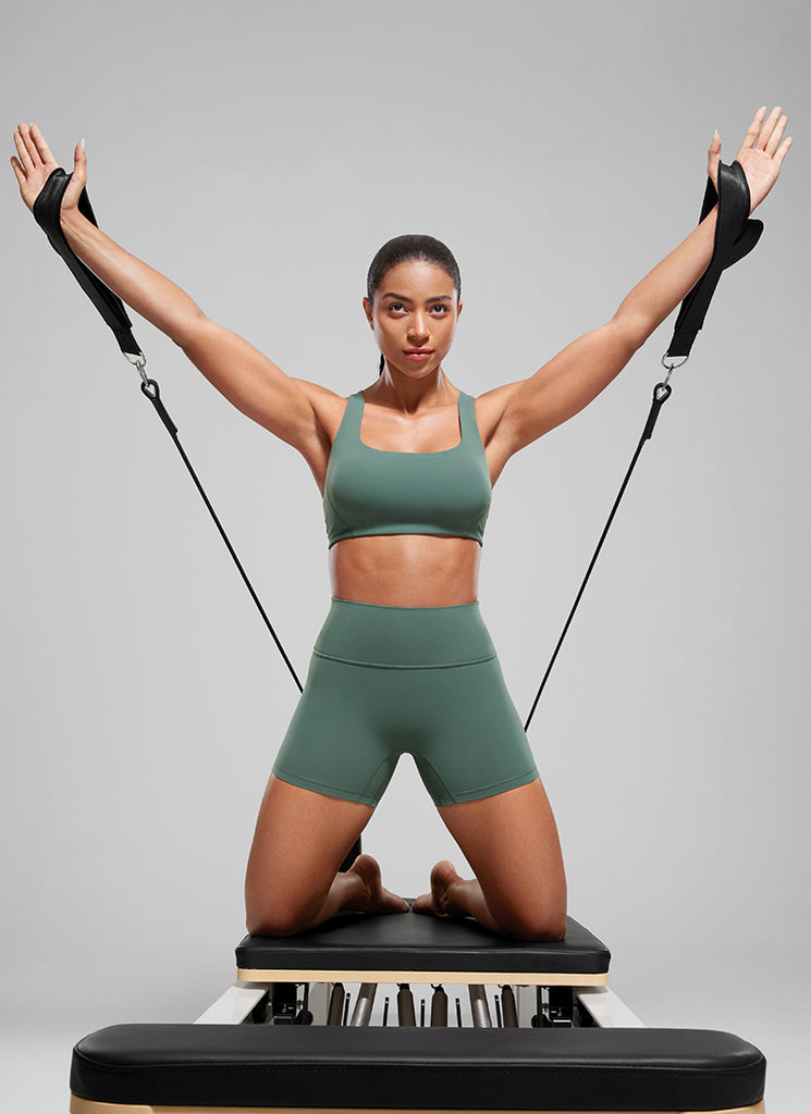 CRZ YOGA Womens Butterlift Scrunch Butt Atheletic Workout Biker Shorts Dark Forest Green