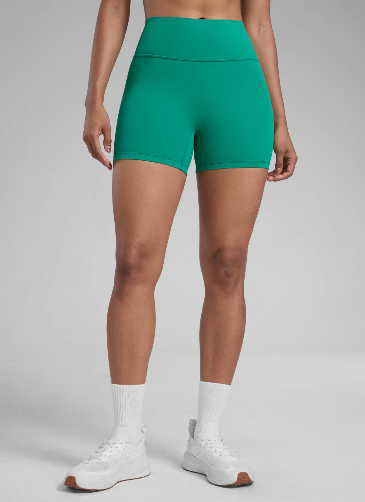 CRZ YOGA Womens Butterlift Scrunch Butt Atheletic Workout Biker Shorts Cascadia Green @model_info:Barbara
