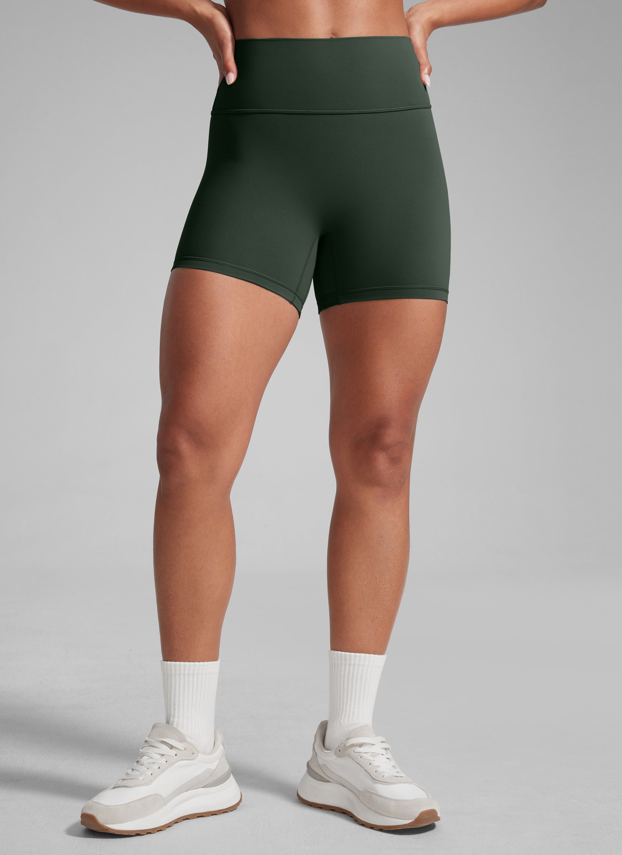 CRZ YOGA Womens Butterlift Scrunch Butt Atheletic Workout Biker Shorts Legend Green @model_info:C